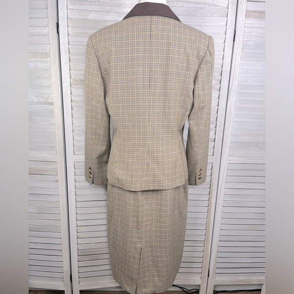 KASPER (for A.S.L) 2 Piece Suit Jacket/Skirt Set Double Breasted Houndstooth-12 - Picture 4 of 5